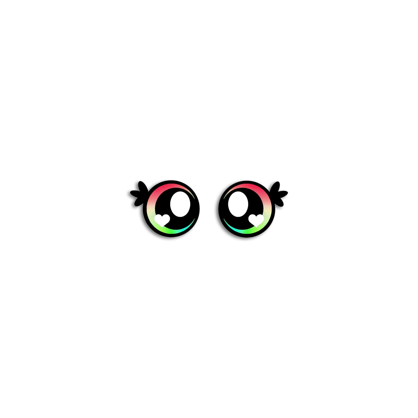 6 Pairs of Felt Amigurumi Eyes with Lashes, Rainbow Kawaii Crochet, Multiple Sizes