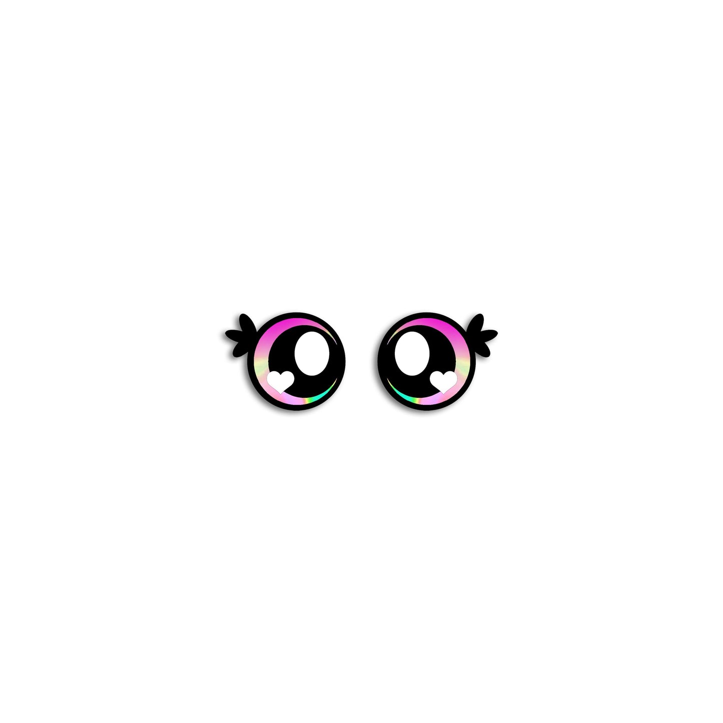 6 Pairs of Felt Amigurumi Eyes with Lashes, Rainbow Kawaii Crochet, Multiple Sizes