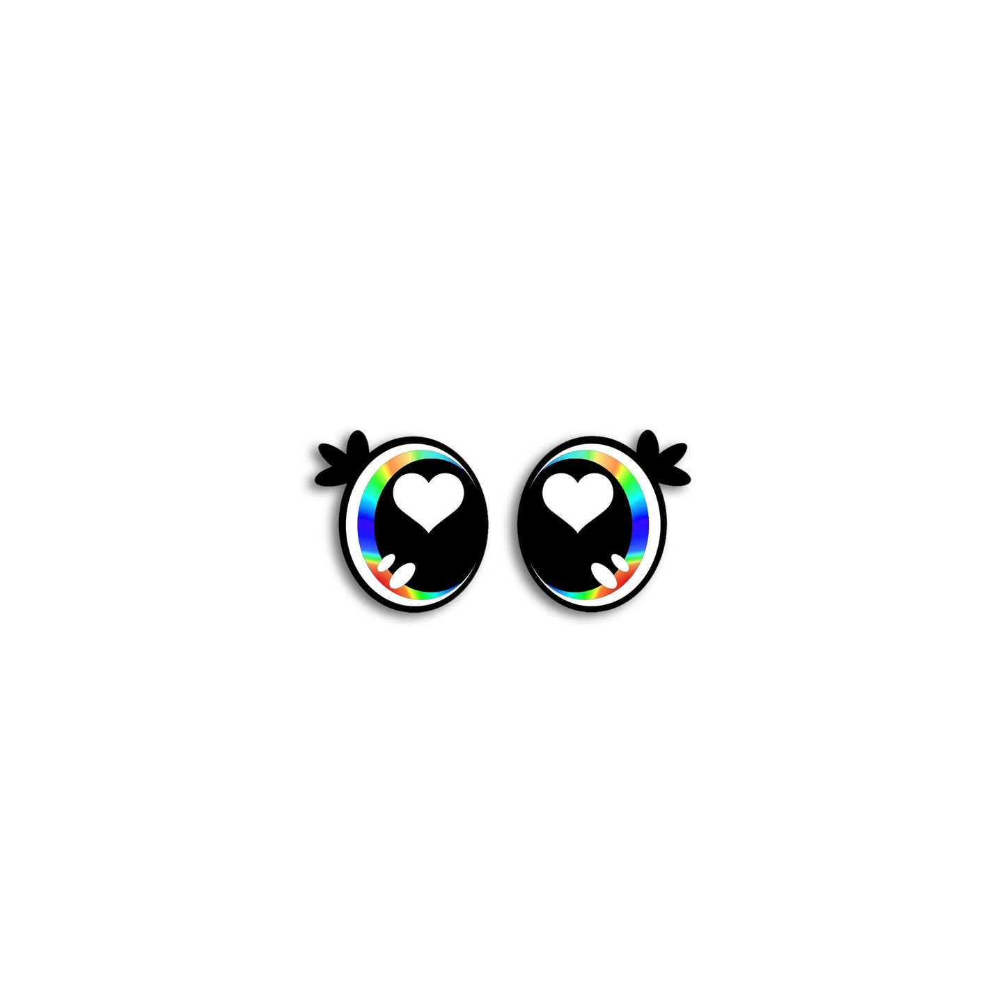 6 Pairs of Felt Amigurumi Eyes with Lashes, Rainbow Kawaii Crochet, Multiple Sizes