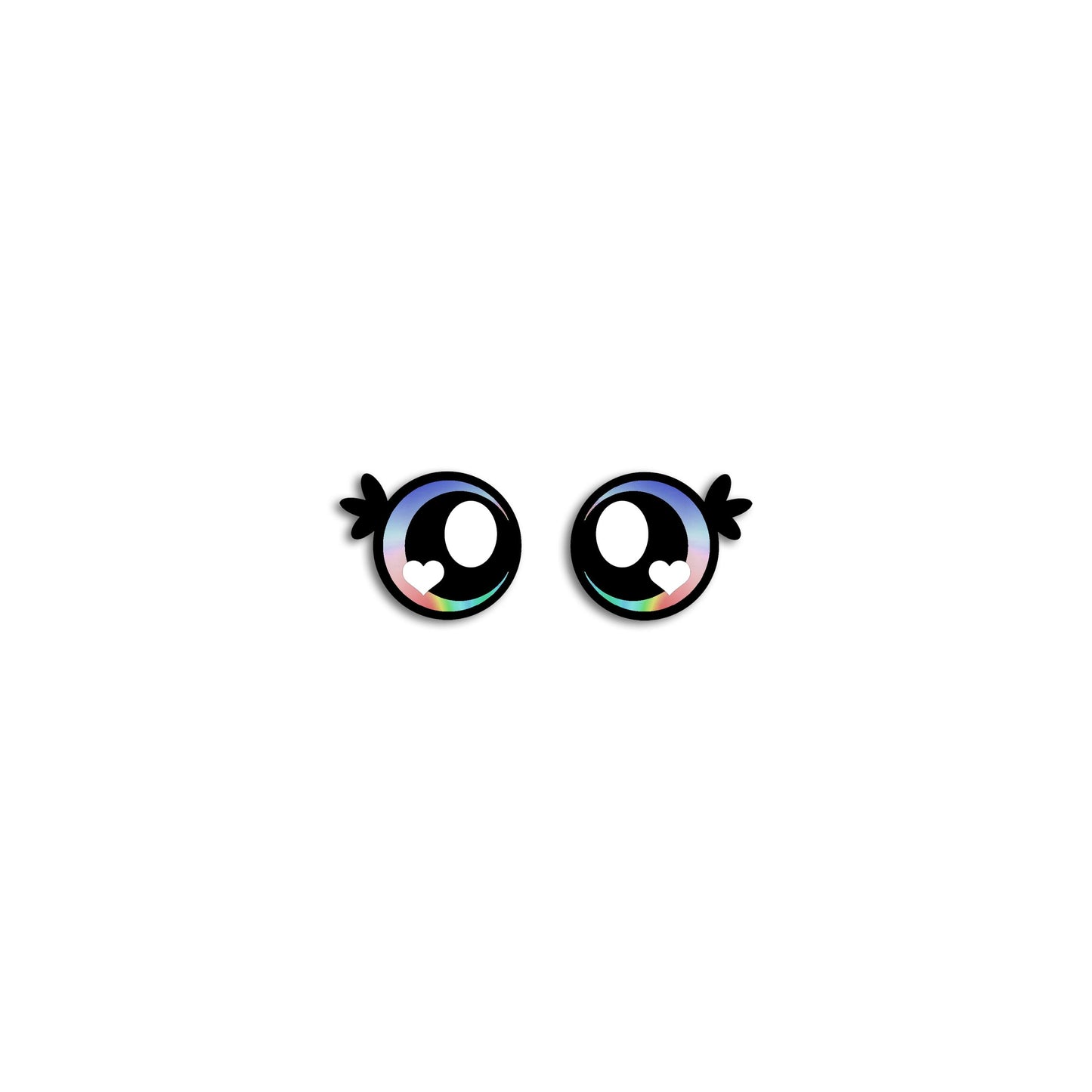 6 Pairs of Felt Amigurumi Eyes with Lashes, Rainbow Kawaii Crochet, Multiple Sizes