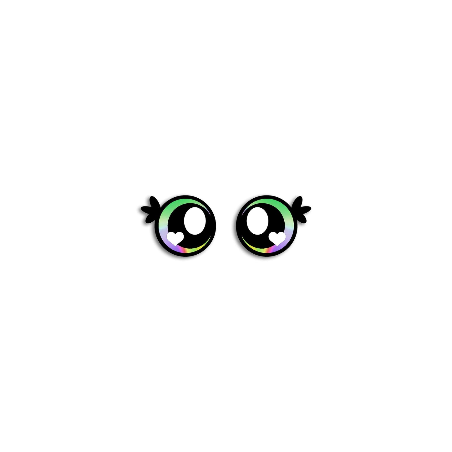 6 Pairs of Felt Amigurumi Eyes with Lashes, Rainbow Kawaii Crochet, Multiple Sizes