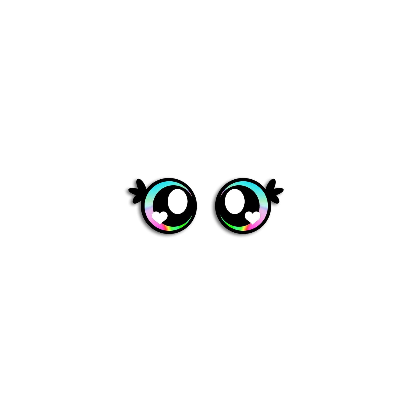 6 Pairs of Felt Amigurumi Eyes with Lashes, Rainbow Kawaii Crochet, Multiple Sizes