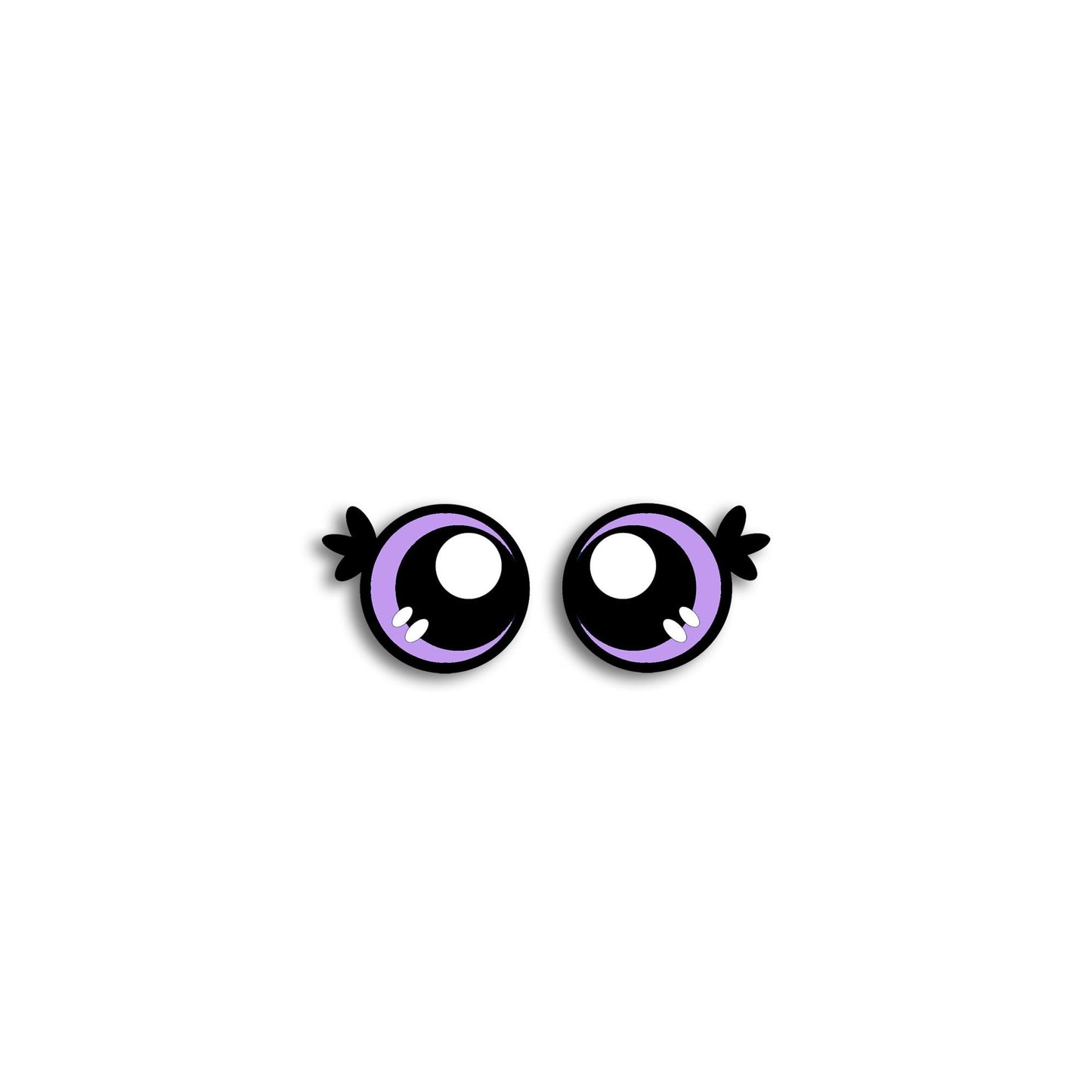 6 Pairs of Felt Amigurumi Eyes with Lashes, Rainbow Kawaii Crochet, Multiple Sizes