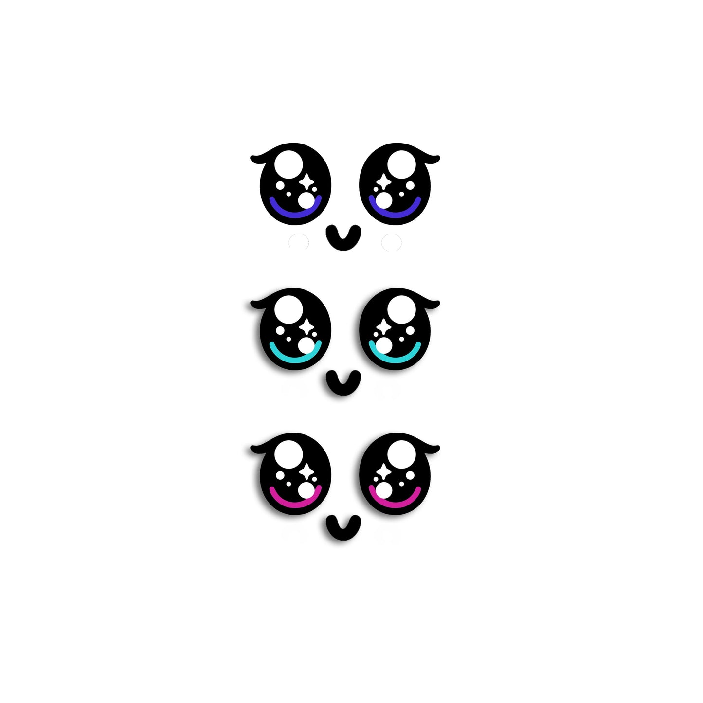 3 Pack Felt Faces for Amigurumi, Face Set, Eyes, Mouth, Cheeks, Crochet, Knit, Plushie